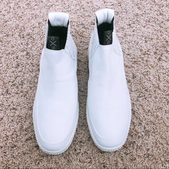 NEW O.X.S. Woobie White High Top Sneakers Leather Size 11 New in Box Retail $288 - Picture 4 of 12